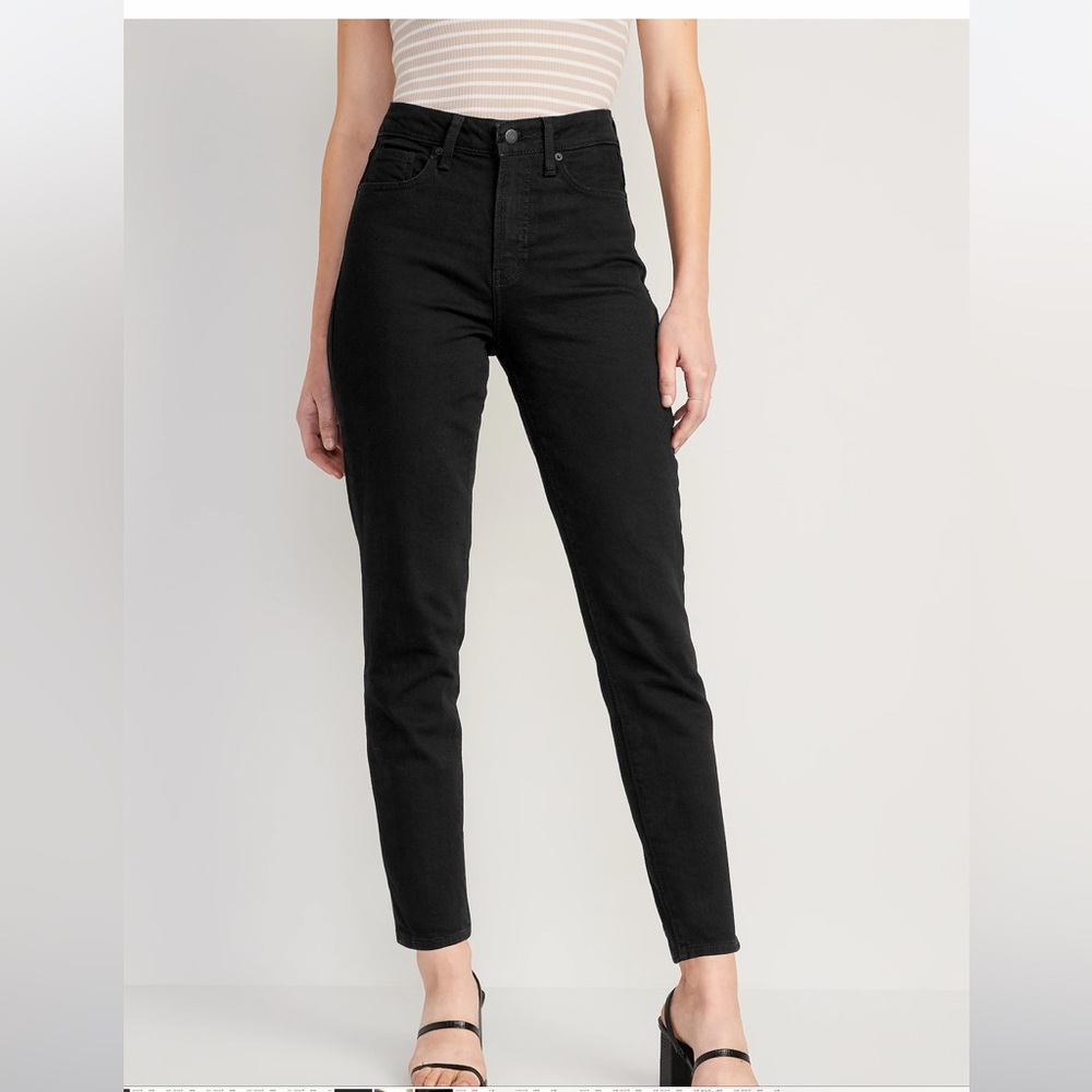 NEW! Old Navy Black High-Rise Skinny Straight Ankle Jeans (Sz 14)